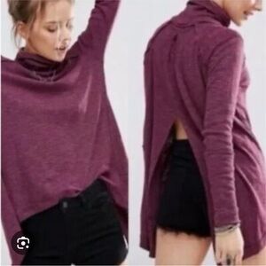 We The Free Tara Split Back Turtleneck Thermal Sweater small boho layered staple